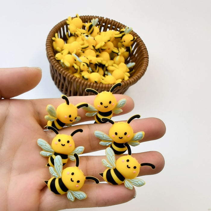 Wholesale 50PCS Bee 3D Silicone Cartoon Focal Beads JDC-BDS-HKL008