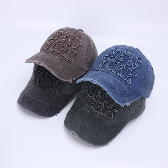 Wholesale Retro soft top duckbill hat, fashionable street photography, trendy sun hat, embroidered letter baseball hat for men and women