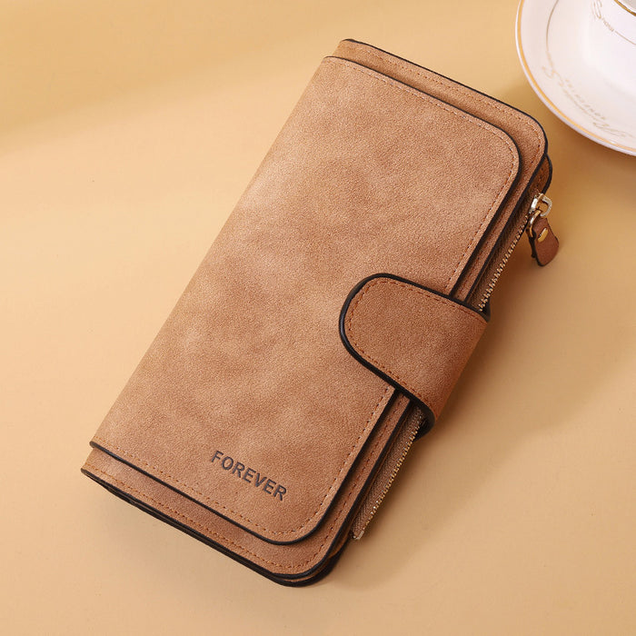 Wholesale Matte PU Leather Clutch Bag Long Large Capacity Wallet JDC-WT-Haok001