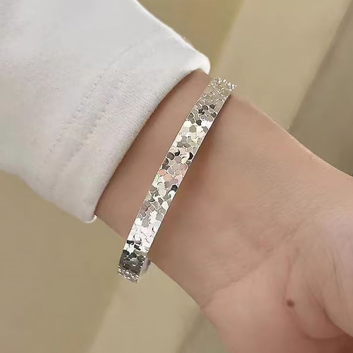 Wholesale Bracelet Women's Fashion Versatile Smooth Solid Silver Bracelet Bracelet Bracelet