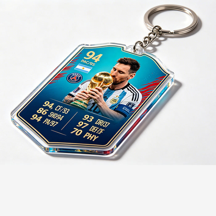Wholesale 2pcs World Cup Shield Shape Football Star Acrylic Keychain