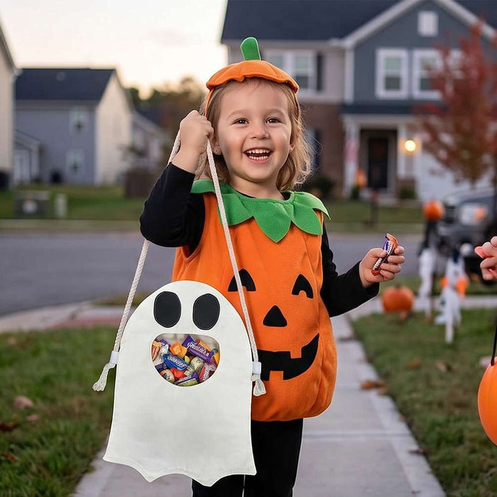 Wholesale Cloth  Ghost Candy Bag DIY Treat Pouch For Kids