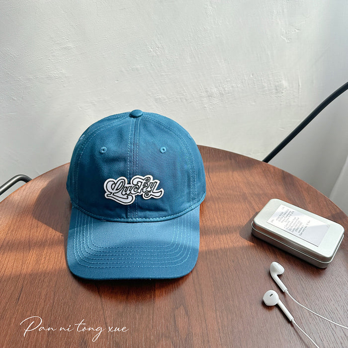 Wholesale Vintage washed embroidered letter baseball cap with wide brim, soft top, duckbill cap, versatile hat