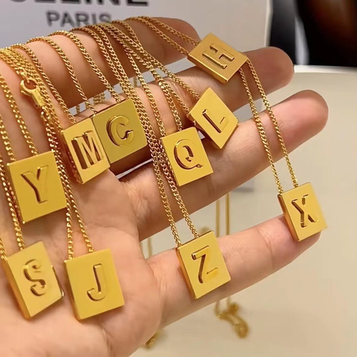 Wholesale Letter necklace gold plated clavicle chain
