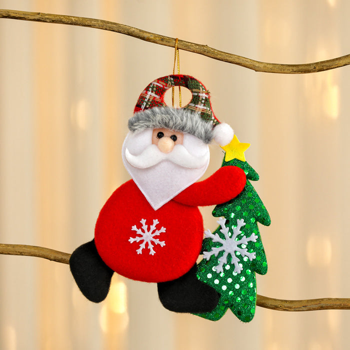 Wholesale Christmas Decorations Small Pendant Christmas Tree Fabric Pendant Elder Elk Doll Small Hanging Window Small Pendant