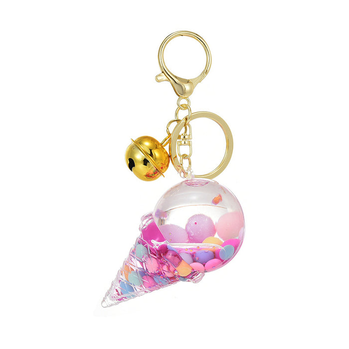 Wholesale Acrylic glow-in-the-dark oil-filled candy-bean ice cream keychain