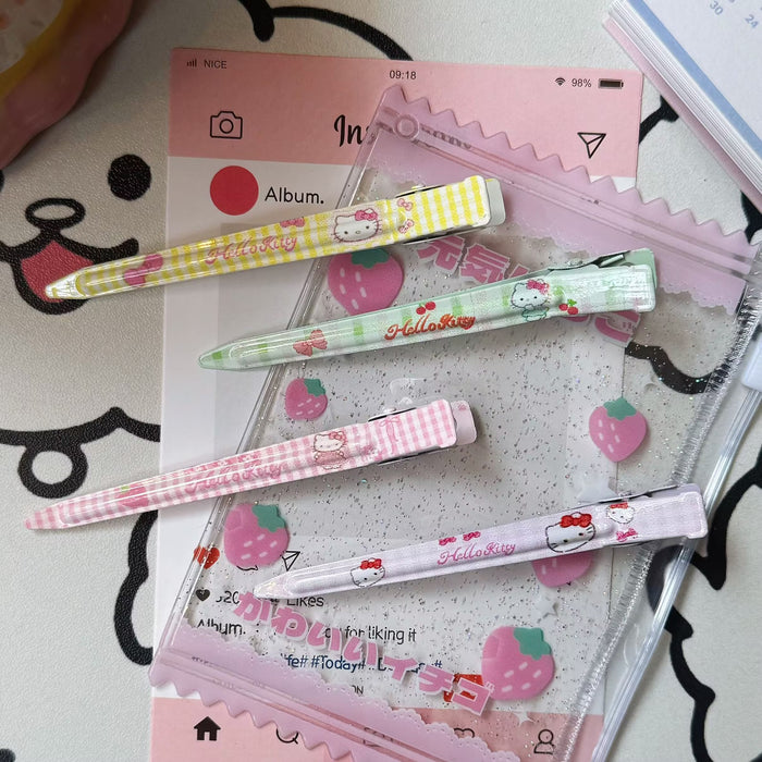 Wholesale Sweet Style Printed Plaid Cat Metal Long Hairpin Cute Girl Girl' s Duckbill Hairpin Hair Accessories
