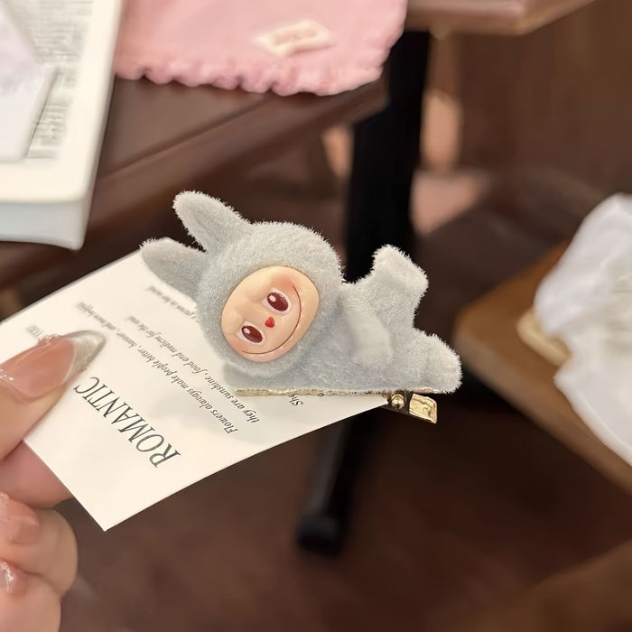 Wholesale Plush side lying fabric accessories, hair clips, cute hair clips, plush toys