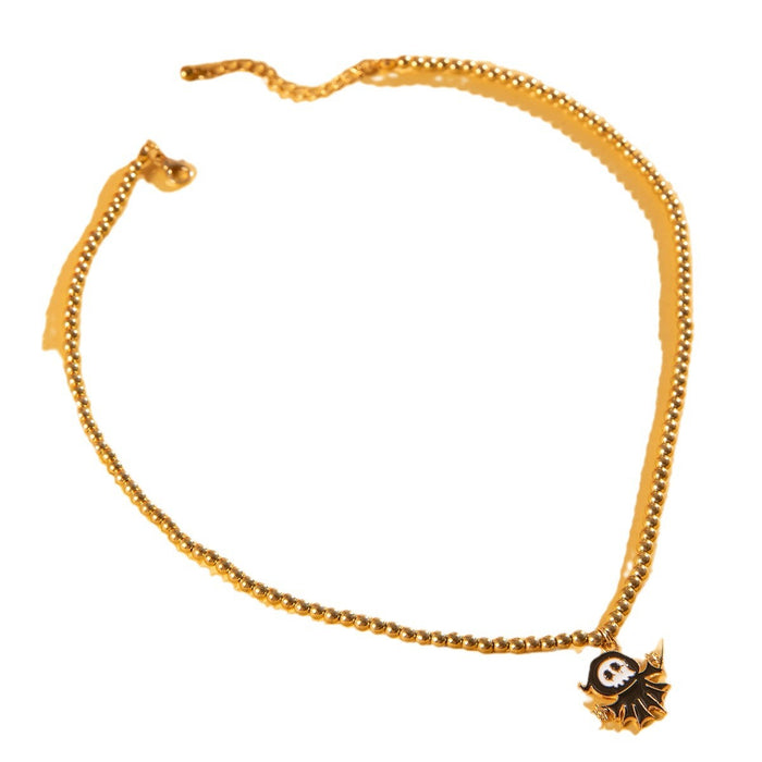Wholesale Ghost Skull Beaded Necklace Dripping Oil Pendant Handmade Boutique Resale MOQ≥2