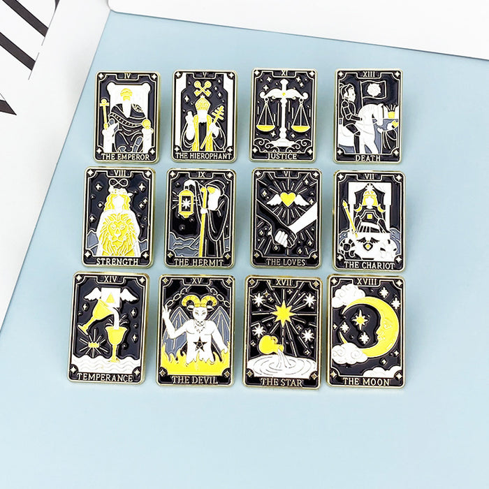 Wholesale Chic Zodiac Contion Brooch Pin Zinc Alloy Baking Paint MOQ≥2