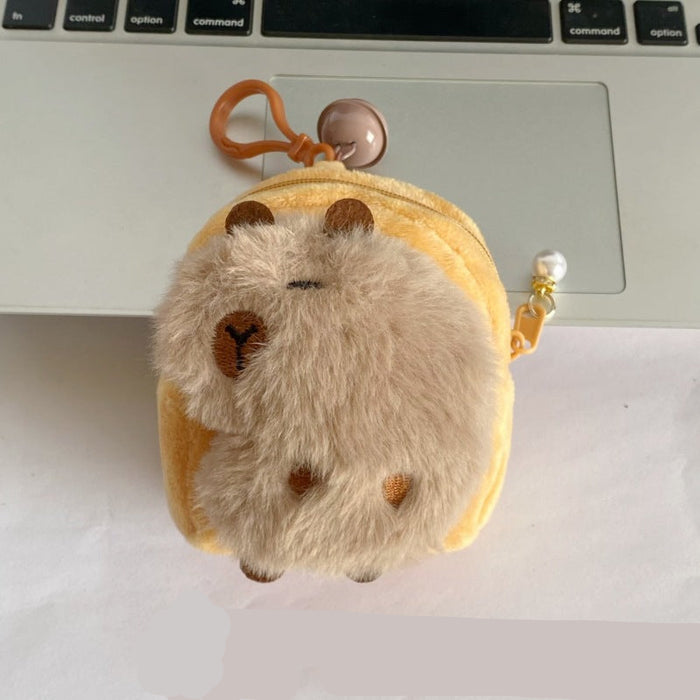 Wholesale Coin Purse Capybara Bag Pendant Keychain Storage Bag Student Children Plush Headphone Bag Gift