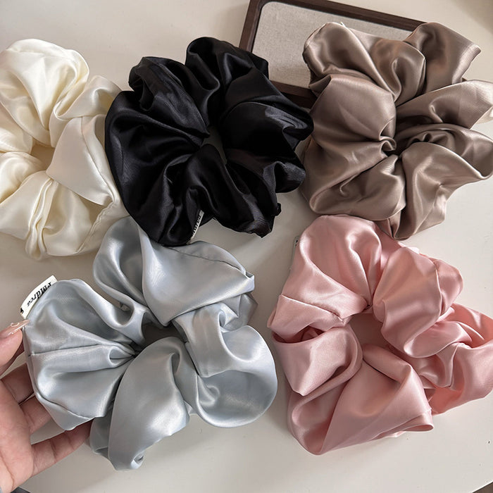 Wholesale Color Texture Fabric Satin Large Hair Band Large Hair Accessories Hair Rope