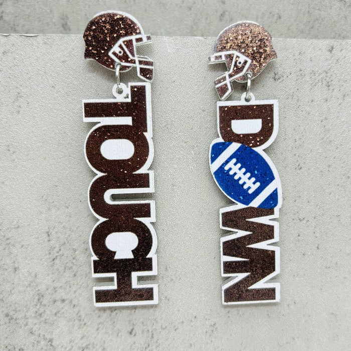 Wholesale Baseball Earrings Basketball Football Rugby Jersey Acrylic Earrings Jewelry Sports Events