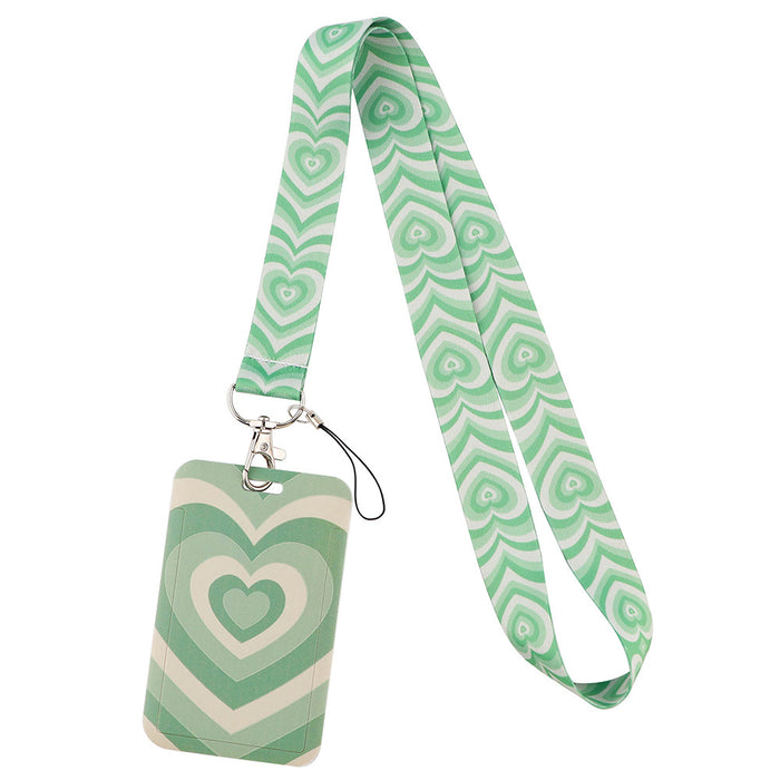 Wholesale Heart-shaped phone strap and hard case card holder Lanyard Keychain