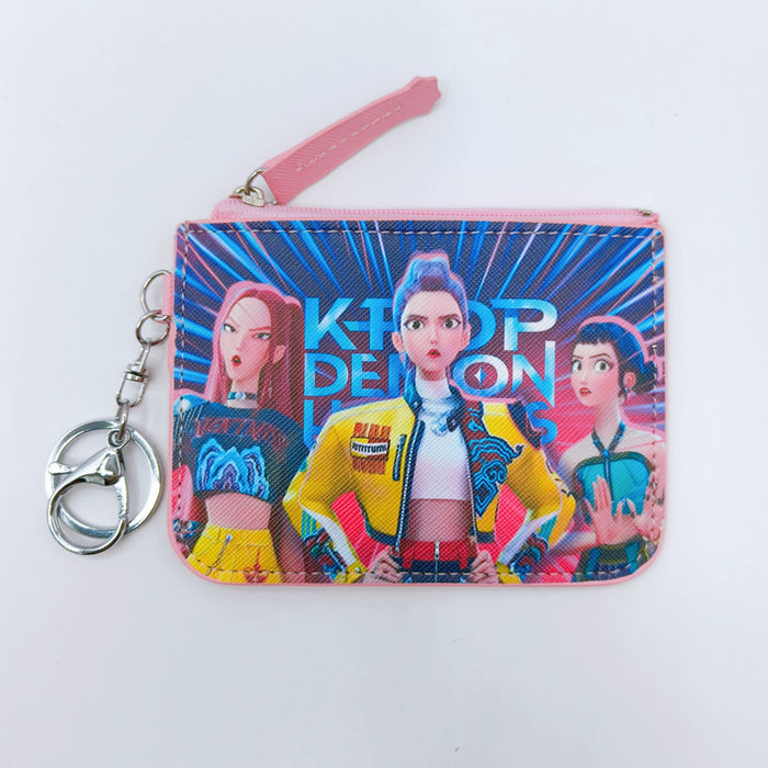Wholesale K-POP Cartoon Leather Wallet with Keychain Pendant