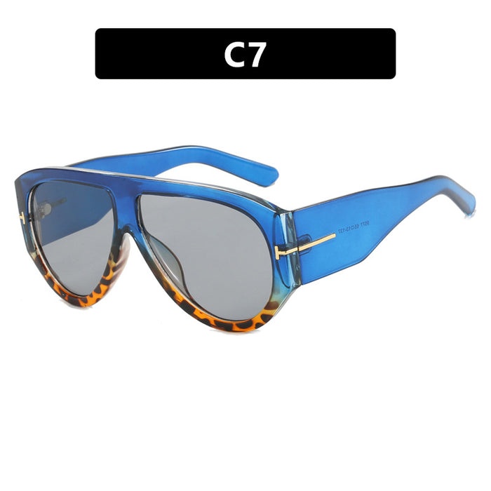 Wholesale T-shaped Large Frame UV-resistant PC Sunglasses JDC-SG-PLS157