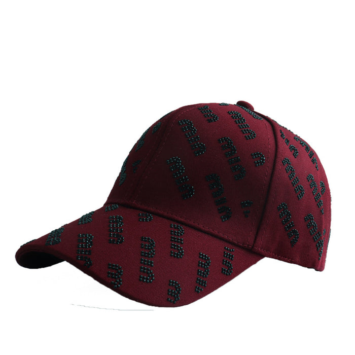 Wholesale Women' s outdoor baseball cap with rhinestone lettering