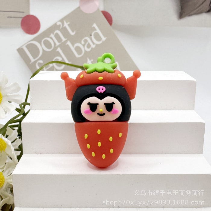 Wholesale Cartoon Strawberry Series Keychain Soft PVC Doll Bag Pendant Exquisite