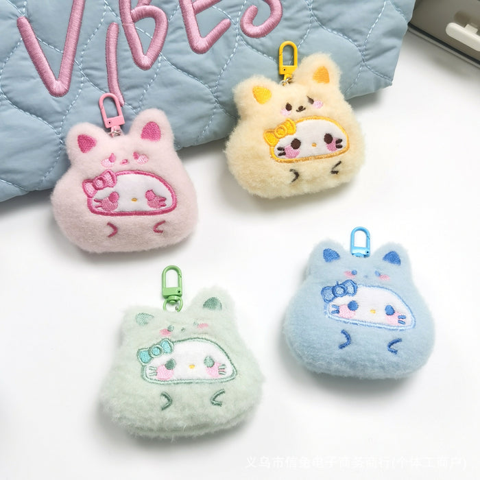 Wholesale Cartoon Bear Headgear Dharma Squeak Pendant Ball Kt Cute Plush Toy Brooch Accessorie