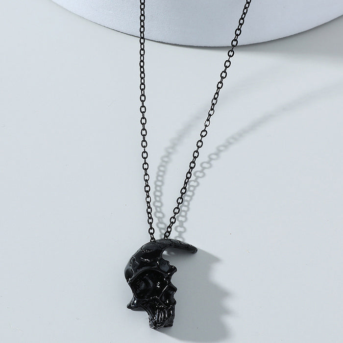 Wholesale Gothic Half Skull Pendant Men's Necklace JDC-NE-ChengHan015