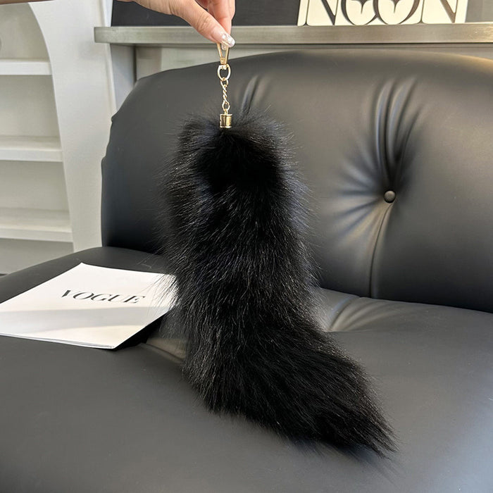 Wholesale Fox fur big tail f keychain