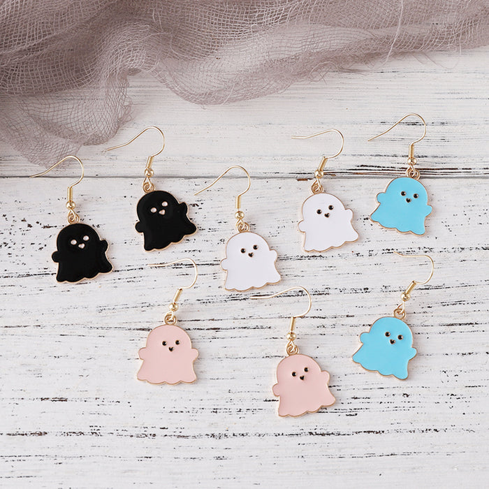 Wholesale Zinc Alloy Ghost Earrings Set 4 Pairs  Cartoon Dripping Oil Drop Earring