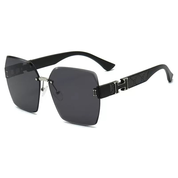 Wholesale Borderless Sunglasses  Women's Anti-UV Sunshade  Sunglasses Men's Big Frame Glasses