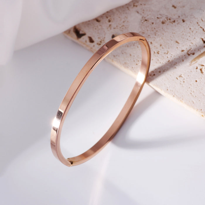 Wholesale Hand-polished minimalist titanium steel bracelet