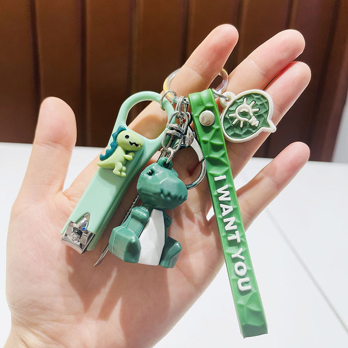 Wholesale  Silicone Doll Spaceman Keychain Pendant Bag  Nail Clipper Ear Digging Spoon Keychain