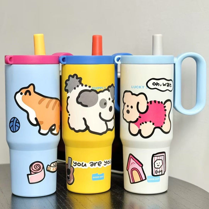 Wholesale Portable Stainless Steel Thermos for Students Drinking Straw Cup