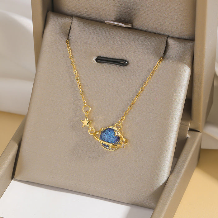 Wholesale Vintage necklace with micro inlaid zircon collarbone chain