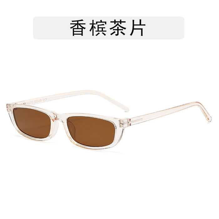 Wholesale Retro small frame T-shaped sunglasses, new fashionable square narrow frame sunglasses, trendy sun protection street photography glasses