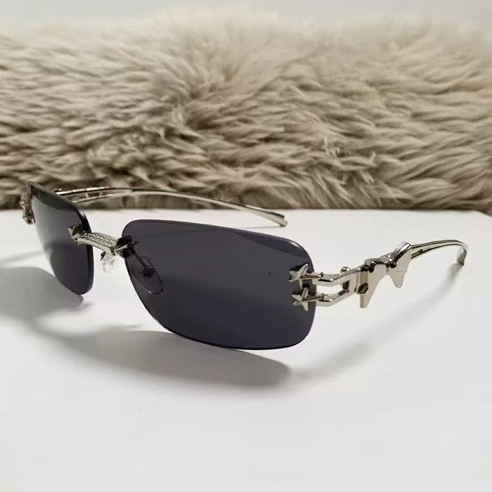 Wholesale Sunglasses without borders, high-end feeling, star rhinestone decoration, sunglasses