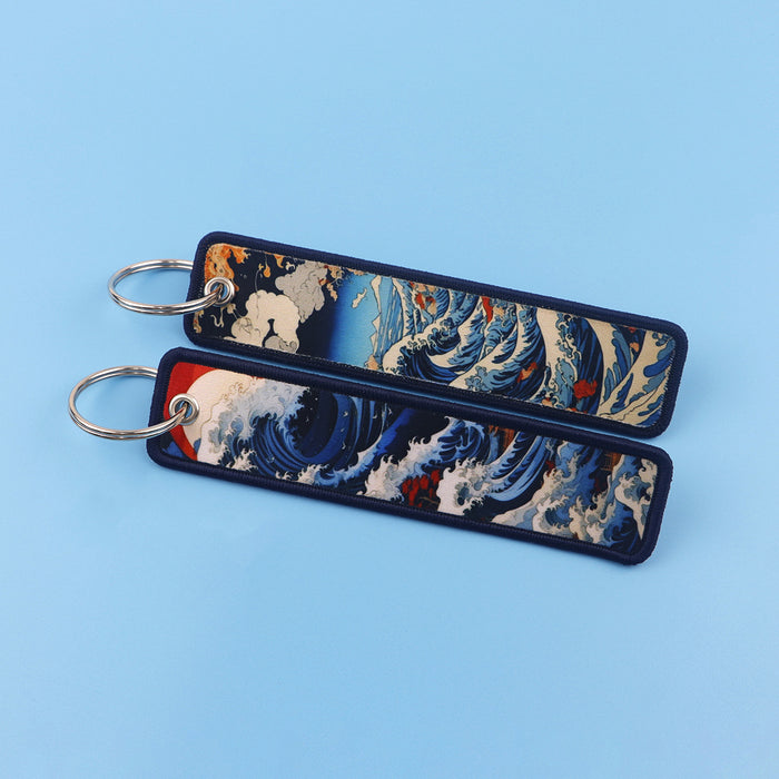 Wholesale Japanese Wave Weaving Marks Keychain Fabric Keychain Accessories
