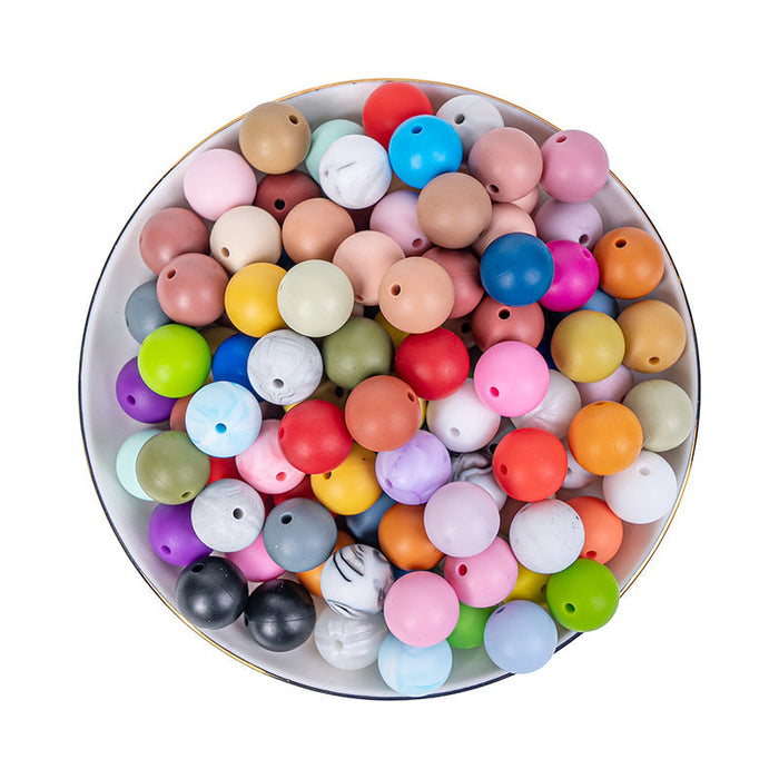 Wholesale 50PCS Silicone Colored Circular Handmade DIY Beads JDC-BDS-HeX003