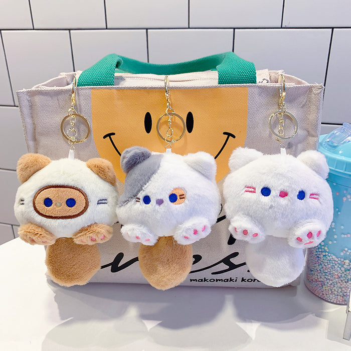 Wholesale Cute plush cat couple doll pendant small doll keychain schoolbag key chain ornaments backpack
