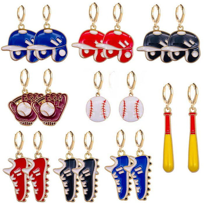 Wholesale Baseball Earrings Cartoon Baseball Oil Drop Pendant Earrings JDC-ES-YaChen018