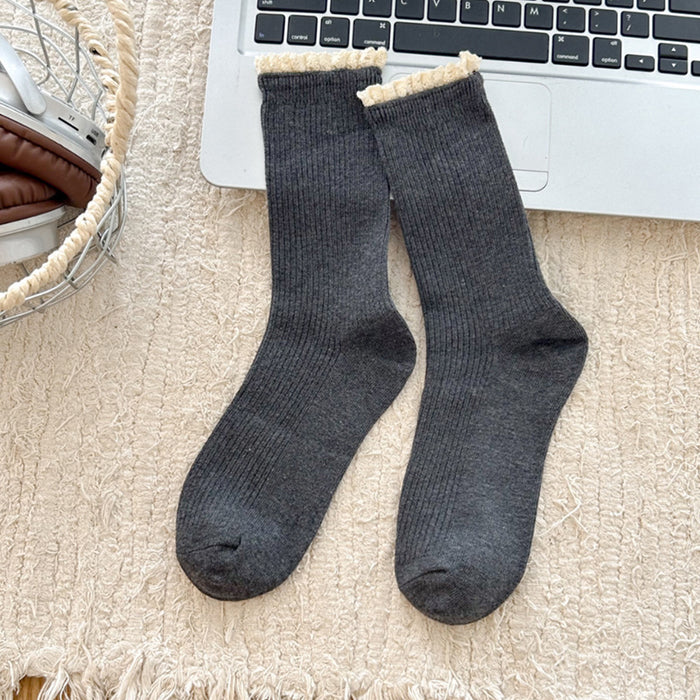 Wholesale Vintage mid tube pile socks for wearing and matching socks