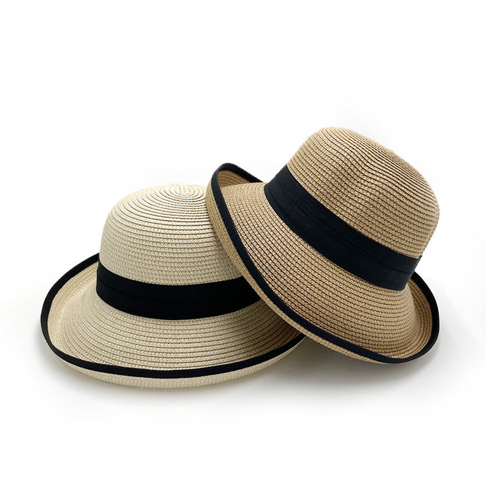 Wholesale Brimmed Straw Hat for Women Summer Bow Sun Hat Sun Protection