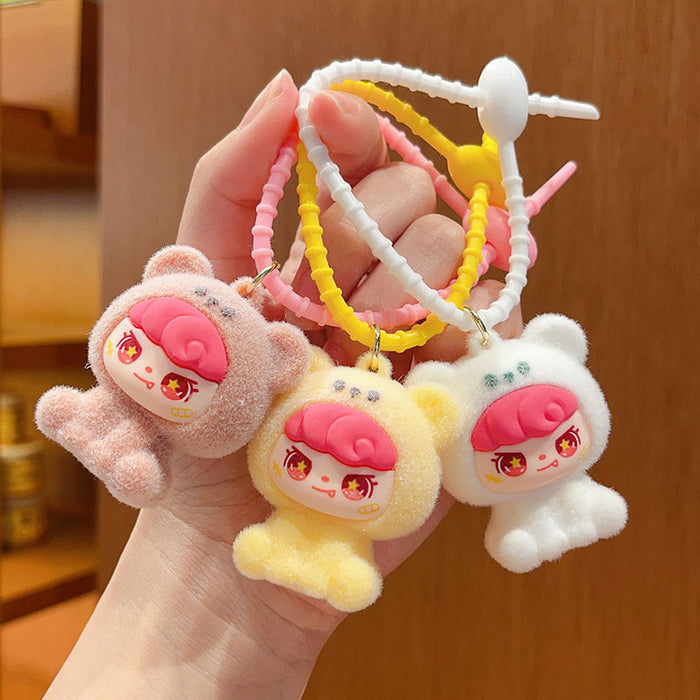 Wholesale Cartoon Flocked  Bear Pendant Cute Bag Desktop Decoration