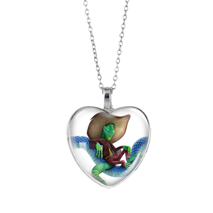 Wholesale Time Gem Heart Necklaces Pendant Sweater Chain Couple Gift
