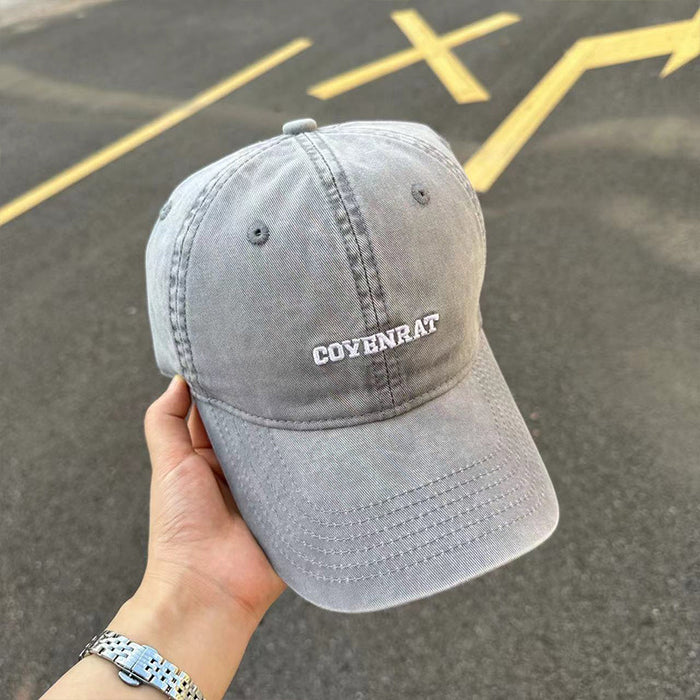 Wholesale New embroidered purple hat, women's baseball cap, widened brim, duckbill cap, couple sun hat, men's