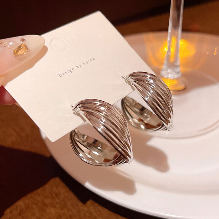 Wholesale Retro Metallic Exaggerated Large Statemente Hoop Earrings