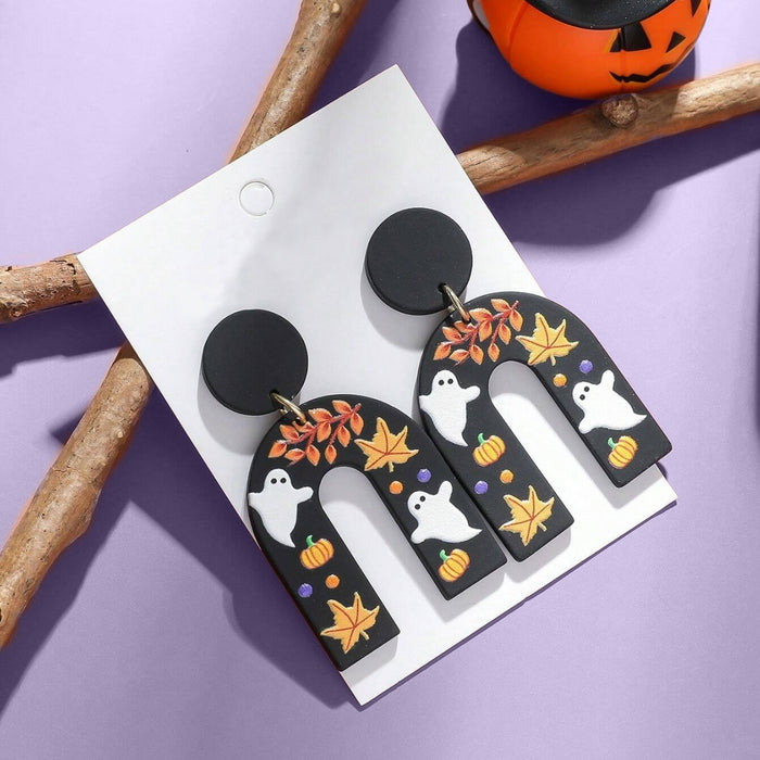 Wholesale Black N-word Earrings Ghost Pumpkin Maple Leaf Earrings  Funny  Earrings