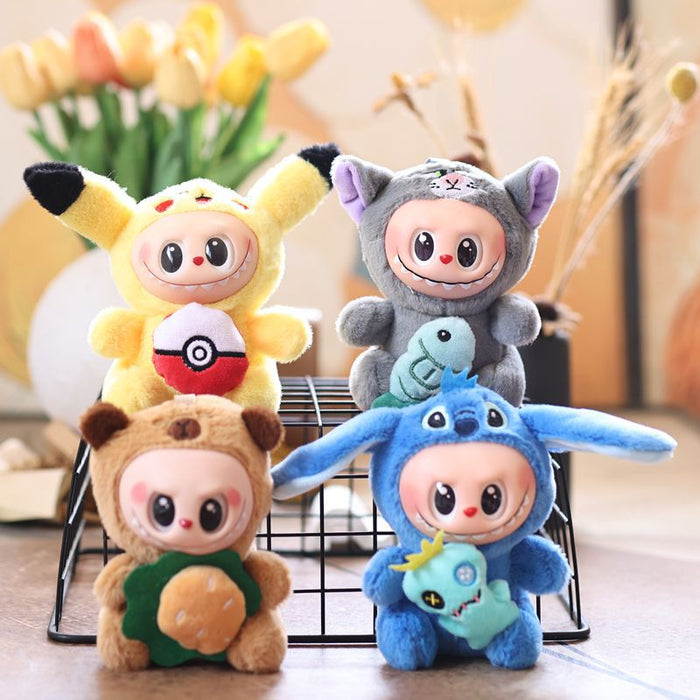 Wholesale Cute vinyl silicone transformation pendant plush toy doll bag pendant keychain