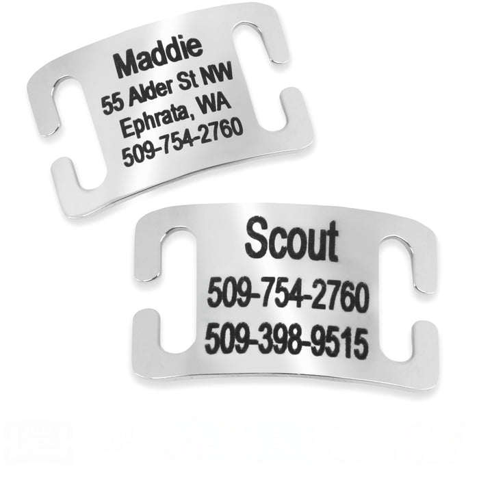 Wholesale Pet identity tag, sliding tag, stainless steel electroplating