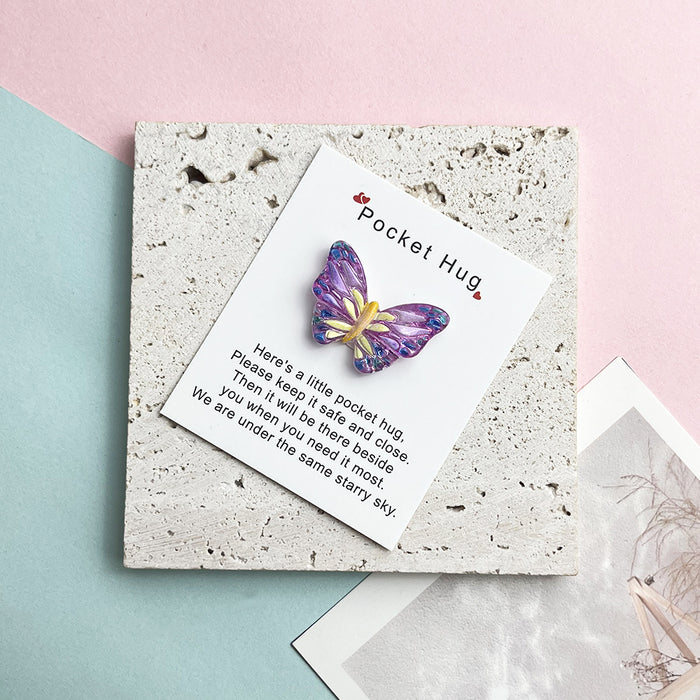 Wholesale gradient butterfly pocket Decorations hug card