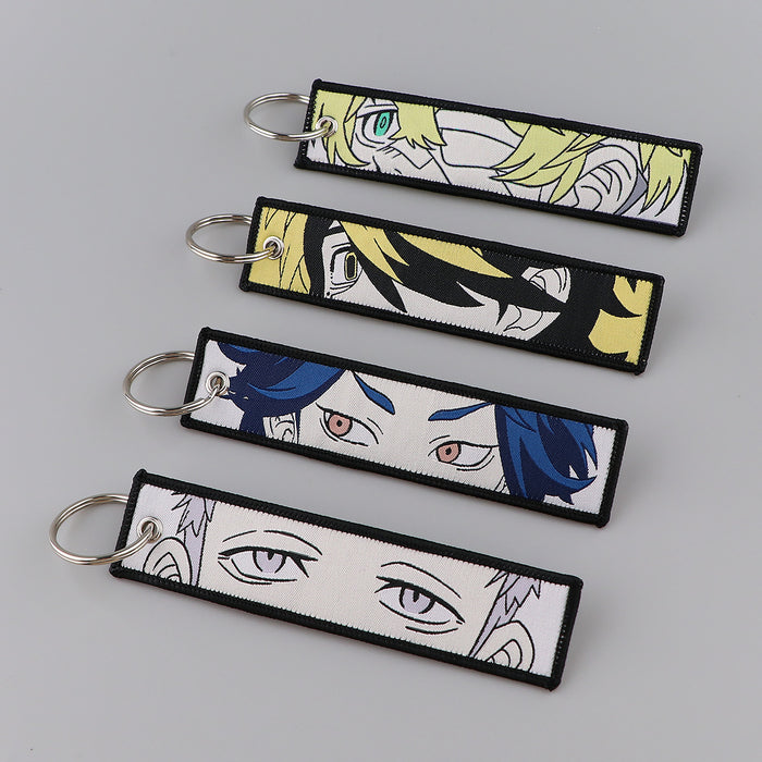 Wholesale Anime Trendy Woven Cloth Lanyard Keychain For Campus Office ID Card