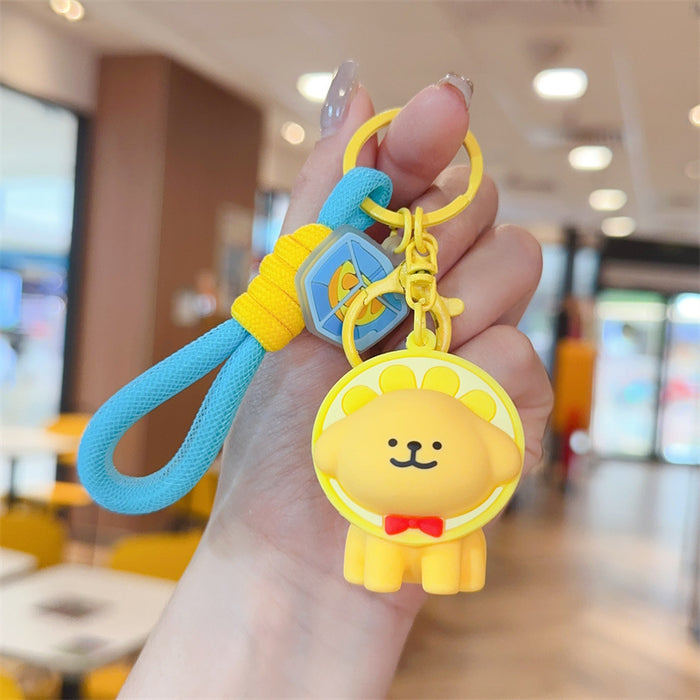 Wholesale Cute puppy keychain cartoon puppy schoolbag hanging price car keychain claw machine small gift