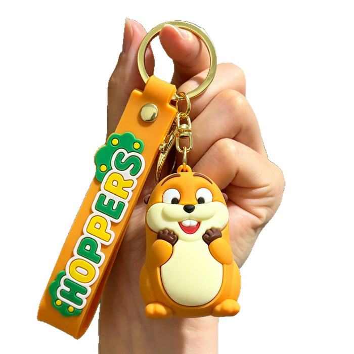 Wholesale Cartoon Beaver Transformation Keychain Silicone PVC Bag Charm Gift